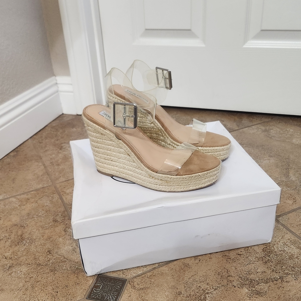 Steve Madden Splash Clear Wedge Sandals
